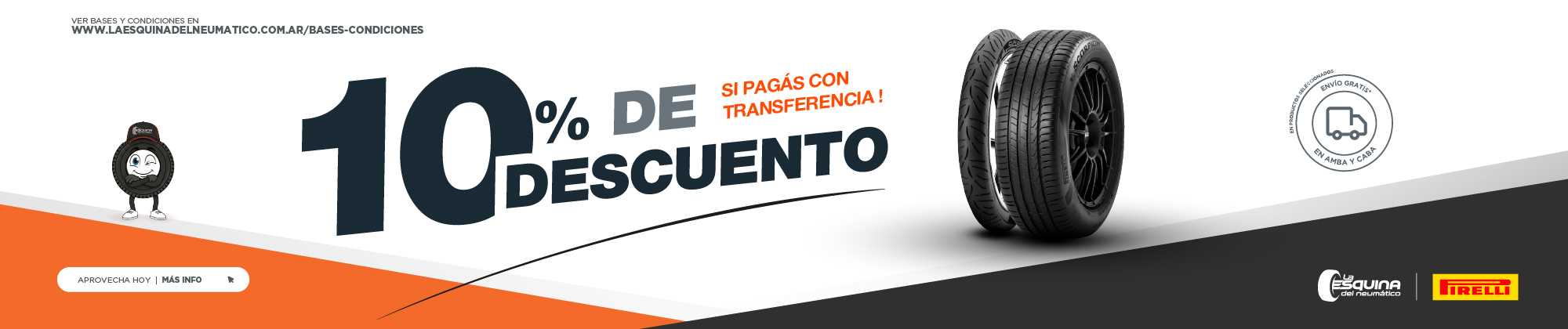 Aprovecha un 10 % de descuento si pagás con Transferencia