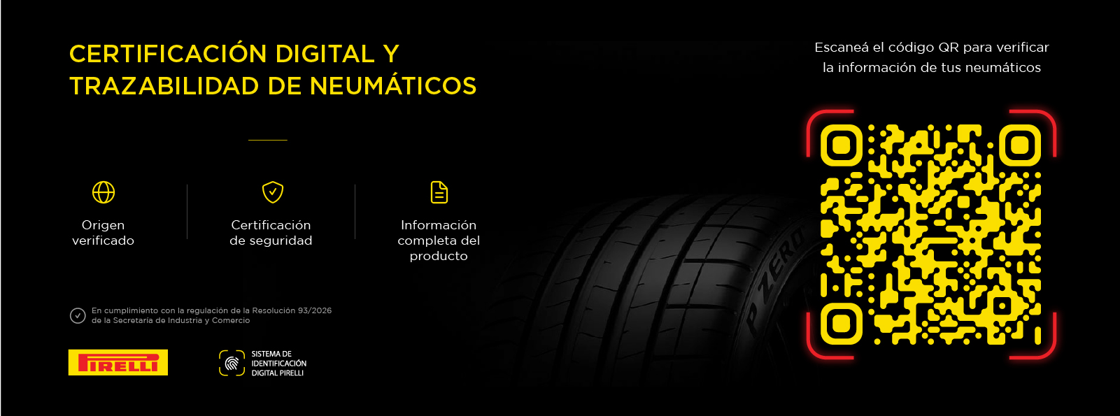 Certificación y trazabilidad de neumáticos Pirelli | Res. 93/2026 Consultar información de certificación y trazabilidad de neumáticos Pirelli – Res. SICPyME 93/2026