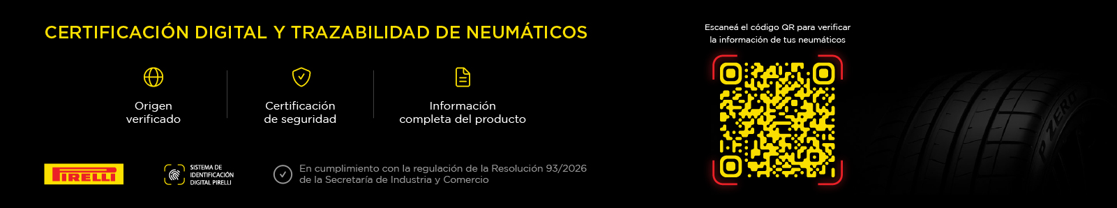 Certificación y trazabilidad de neumáticos Pirelli | Res. 93/2026 Consultar información de certificación y trazabilidad de neumáticos Pirelli – Res. SICPyME 93/2026