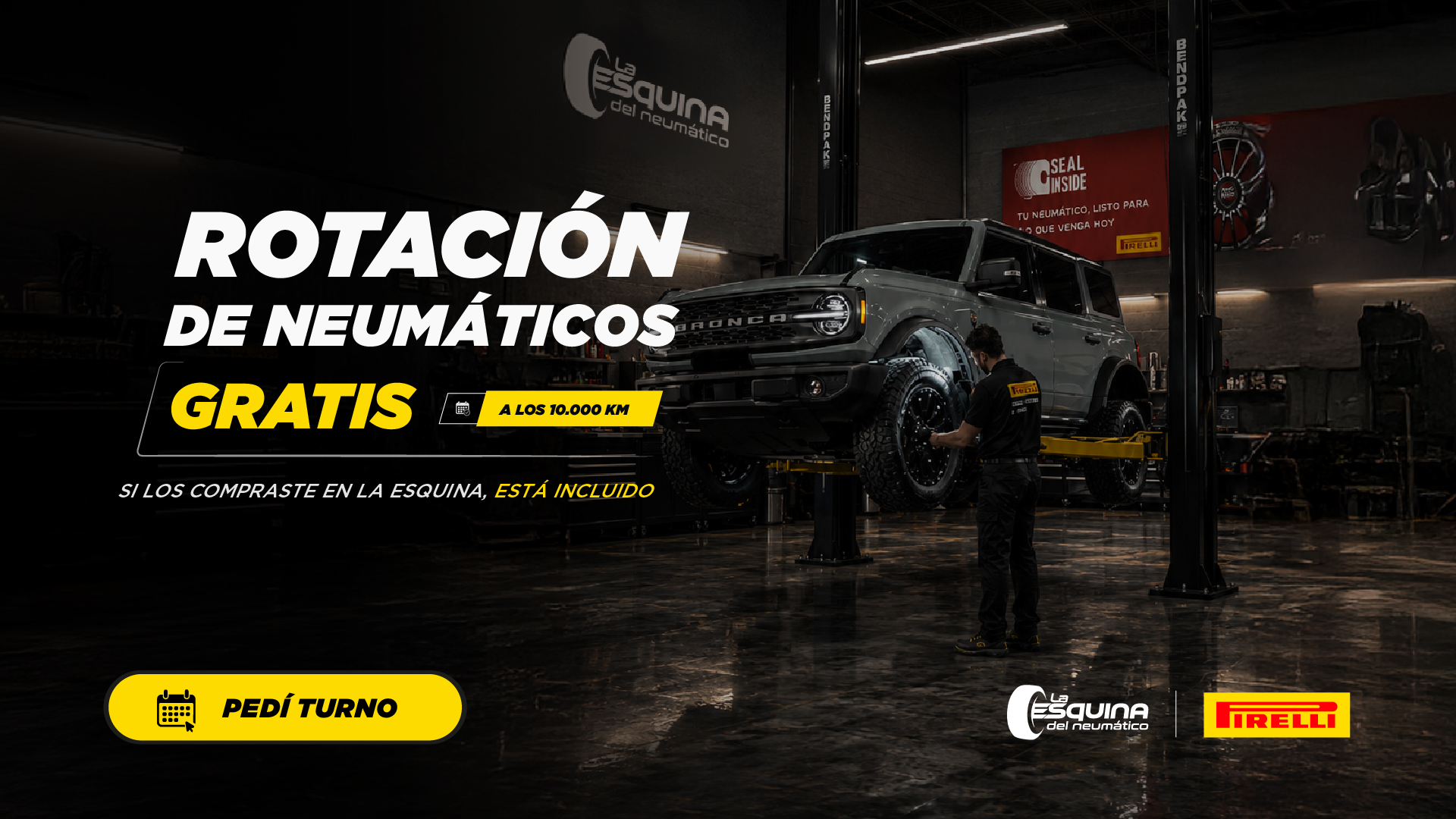 Rotación de neumáticos gratis a los 10.000 km para clientes de La Esquina del Neumático